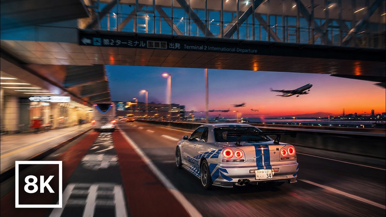 Arriving in Tokyo at Dusk ✈️ Drive from Haneda to Park Hyatt / 8K 60fps HDR / Relaxing Lofi Beats