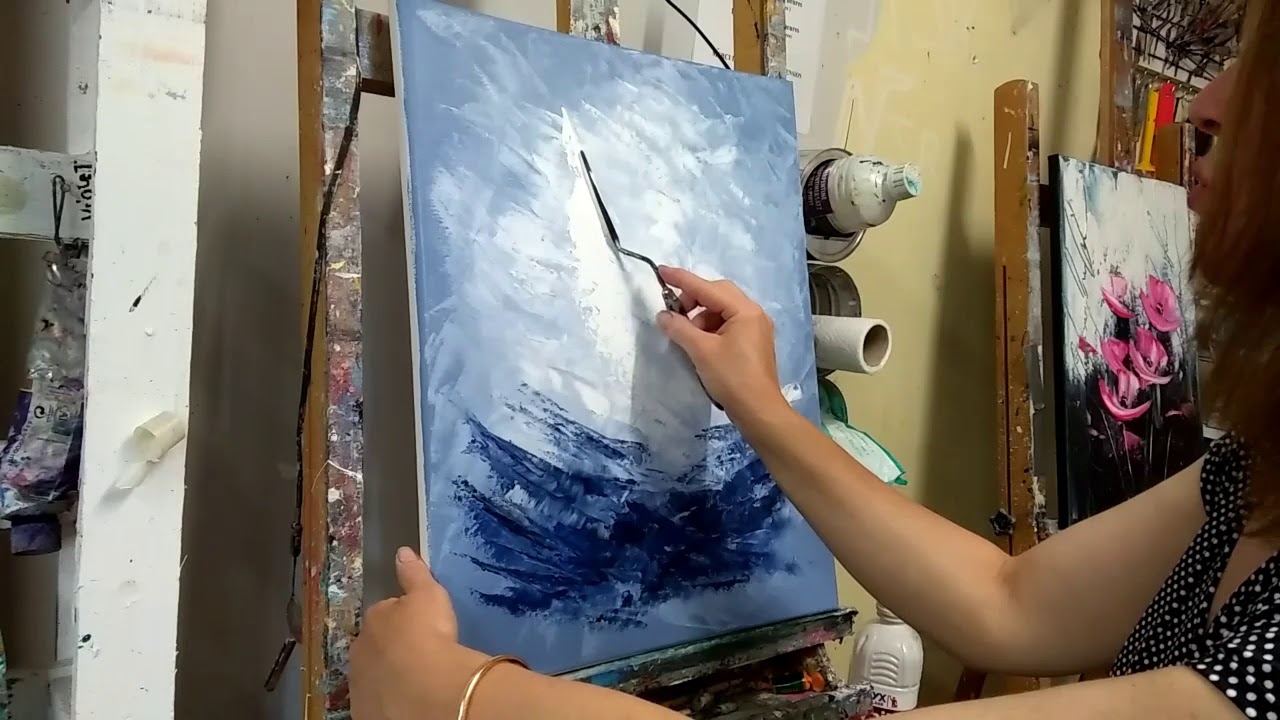 Cours de peinture au couteau (tuto facile) Les Voiliers 