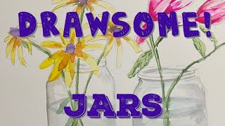 DRAWSOME ! Jars , how to draw and paint jars of flowers screenshot 5