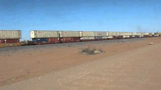 WB BNSF Intermodal Train Entering Single Track Territory of the BNSF Transcon @ Fort Sumner NM.wmv
