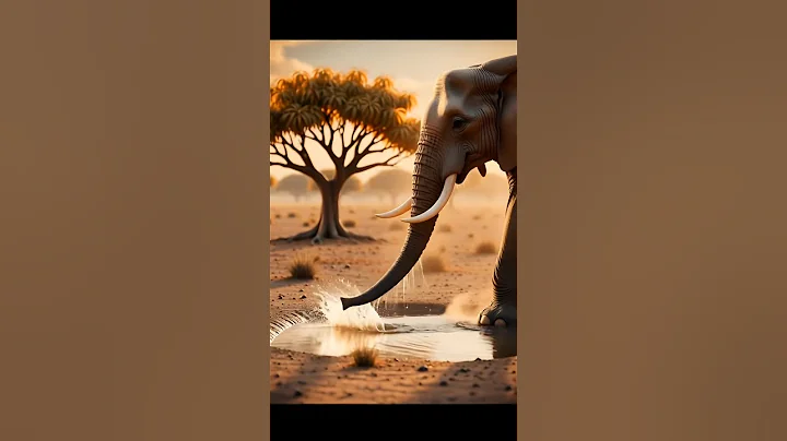 The elephant saved the mango tree from drying up by watering it 😭 #ai #tree #save #water
