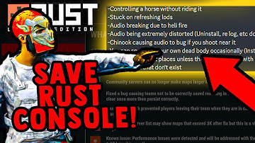 RUST CONSOLE UPDATE THAT WILL SAVE THE GAME!