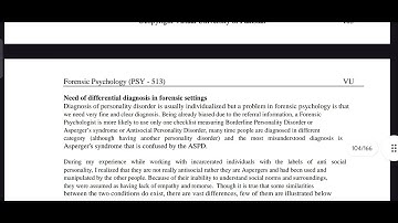 PSY513 Lecture 27 Forensic Psychology Short Lecture VU Lectures
