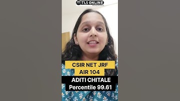 Congratulations CSIR-NET JRF AIR 104 Aditi Chitale Best wishes #csirnetjuly2024 #csirnetlifescience