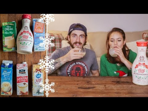 Trying Vegan Egg Nog  Holiday Nog Taste Test