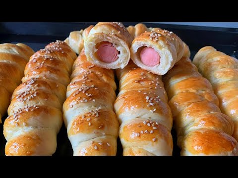 Сосиска в тесте 🌭 Сосиска в тесте в духовке 🌭 Воздушное Тесто !!! - YouTube