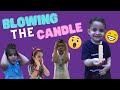 Blowing the candle challenge with my brother  sister  tanishq and bunny