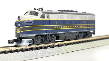 N Scale Kato Baltimore Ohio EMD F3A Diesel Locomotive Demo