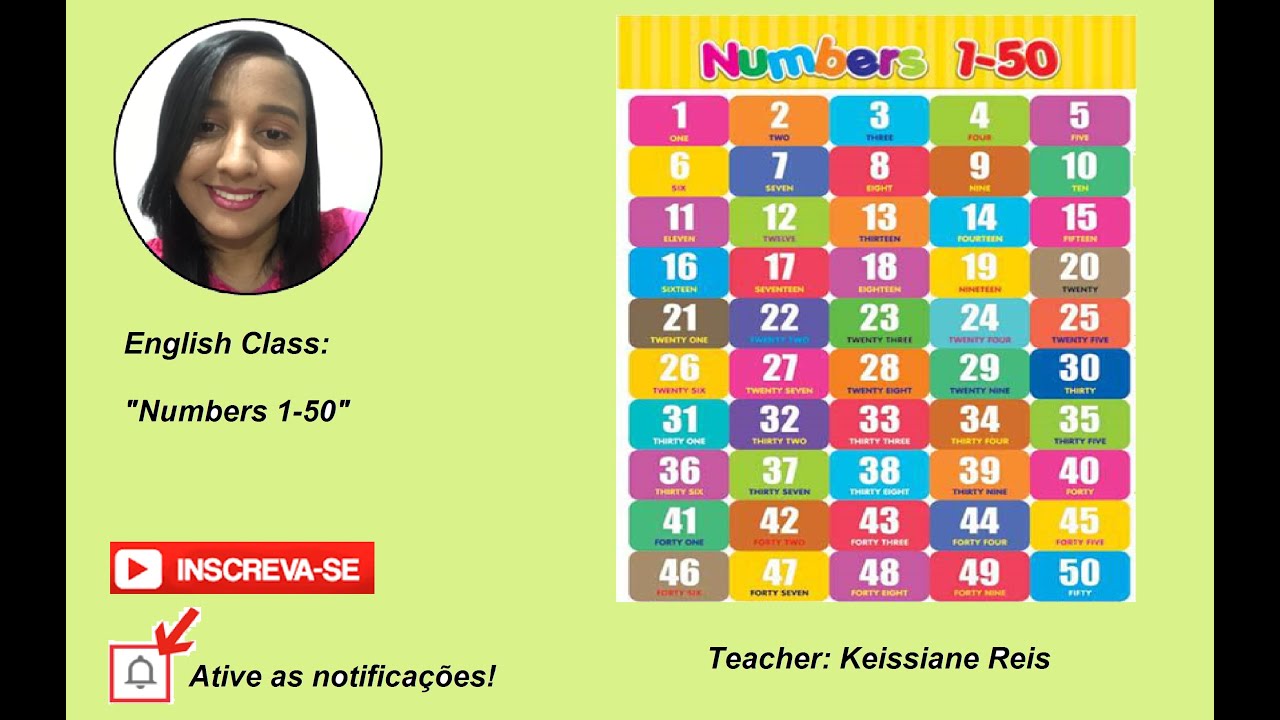 Numbers - Números em Inglês de 1-50 (English Class) - YouTube