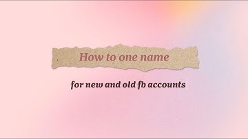 how to one name on facebook 2025 (for new and old accounts)
