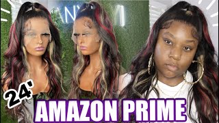 ANOTHER AMAZON PRIME RED HIGHLIGTHED WIG SUPER CUTE  || NO BLECH OR DYE NEEDED || UNICE HAIR