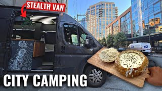 Stealth Camping In Seattle | Made some Clam Chowder