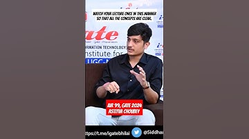 Watch your lecture once in this manner so that all the concepts are clear #guidance #gatecse