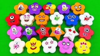 Finding Numberblocks, Alphablocks With CLAY in Colorful Stars, Sun Flower Shapes | Satisfying ASMR