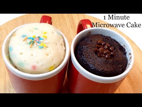 1 Minute Microwave Mug Cake Eggless Chocolate Vanilla Mug Cake In Microwave