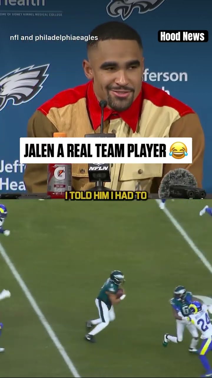 A REAL TEAM PLAYER #hoodnews #jalenhurts #eagles #NFL #sports #football #viralvideo #omg #how #wow