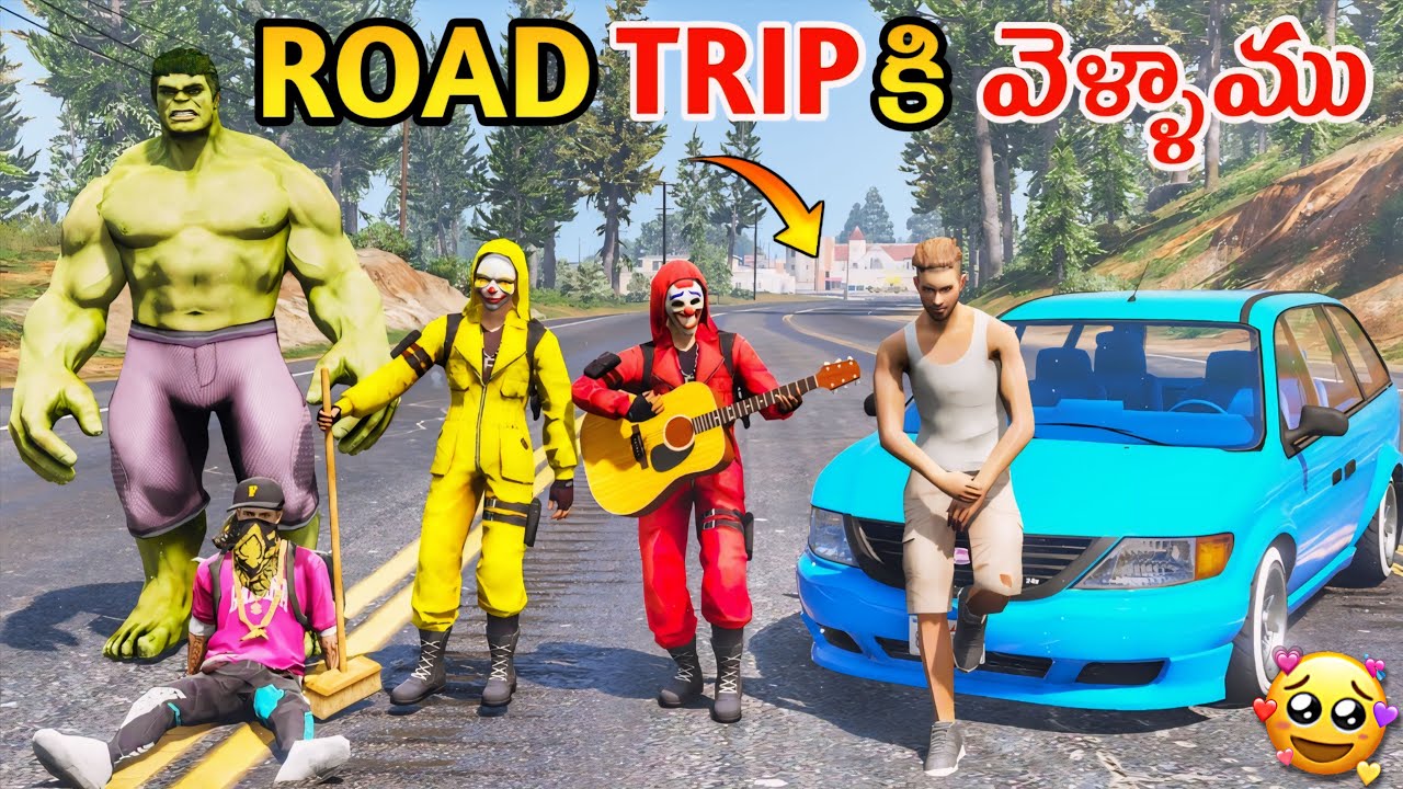 Adam Gang Went To Road Trip | Gta 5 Gameplay  In Telugu