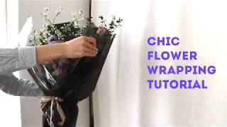 Black Flower Bouquet Wrapping Tutorial 시크한 블랙 꽃다발 포장 방법 공개