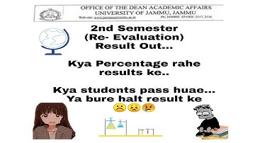 2nd Semester Non-CBCS Result Out.... Kya percentage rahe Result ke... Jammu University New Updates 😐