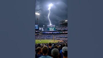 😱Lightning Strikes Baseball Scoreboard During Game