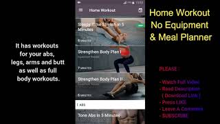 ✅ home WORKOUT - NO Equipment & Meal Planner ✅ ( best android apps ) screenshot 5