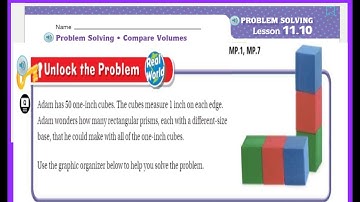 Go Math 5th Grade Lesson 11.10 Problem Solving Compare Volumes