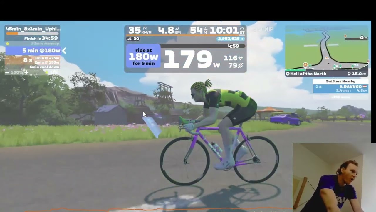 Ironman Bike Training: 8x1min Intervals, Garmin Says 2.9