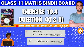 1st year Maths Sindh Board Chapter 10 Exercise 10.4 Question 4(i,ii) Class 11 Maths