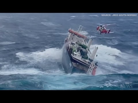 Ship adrift off the coast of Norway at risk of sinking