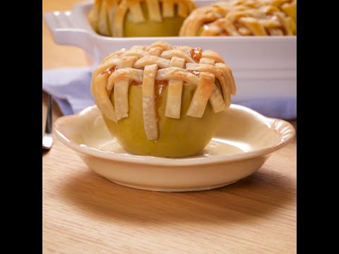 Apple Lattice Pie Baked in a Apple