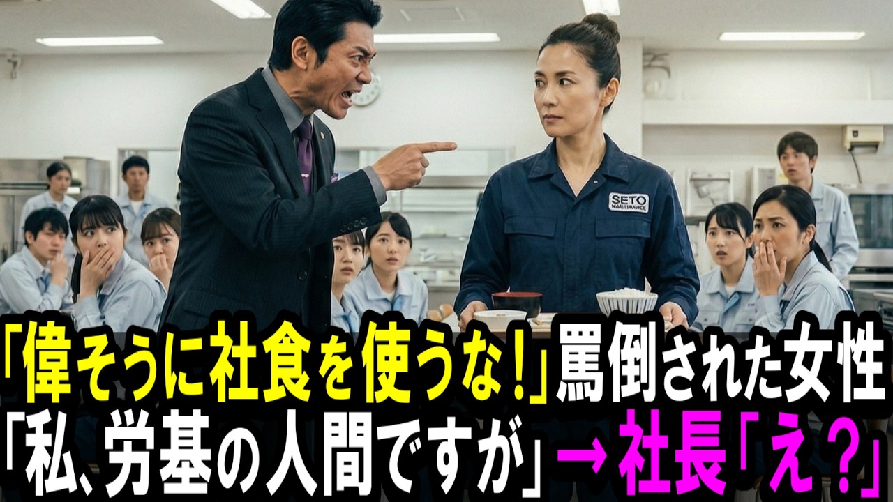 昼休みの社員食堂で、作業服のまま弁当を広げていたら、突然「おい、お前。なぜここにいる」と低い声が響いた。振り返らなくてもわかる、代表取締役社長の黒沢だ。「外注の分際で、正社員と同じ飯を食おうなんて片腹痛い」周囲のざわめきが一瞬で消え、みんながうつむいた。私は設備点検の作業員として三週間前からこのビルに通っている。でも、ポケットには彼の知らないある「カード」が入っていた。ゆっくり立ち上がり、差...