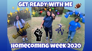 GRWM FOR HOCO WEEK| DRESS UP | FOOTBALL GAME VLOG 🤍🖤💙🏈
