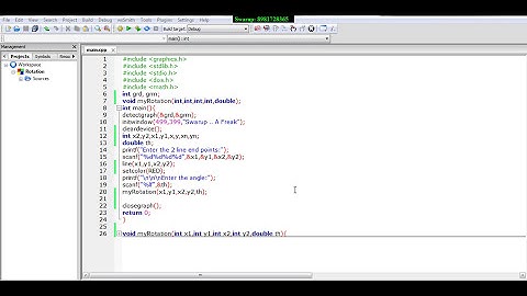 Rotation in Graphics using C Language