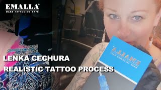 Realistic Tattoo Process By Lenka Cechura From Czech Republic By Supported Emalla Eliot Cartridges