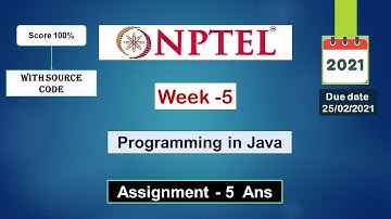 NPTEL Programming in Java Week5 Assignment-5 Solutions 2021 | Swayam