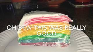 Rainbow crepe cake! (DIY)