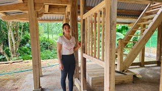 Frame the door and install the windows to prepare for joining wooden house panels