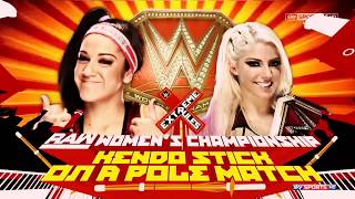 WWE Extreme Rules 2017: Alexa Bliss vs Bayley (Kendo Stick on a Pole Match) Official Match Card