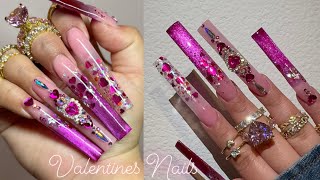 How to: Cat Eye Gel ombre w/ ACRYLIC 😍ELEGANT Valentine Nails | How to build clientele