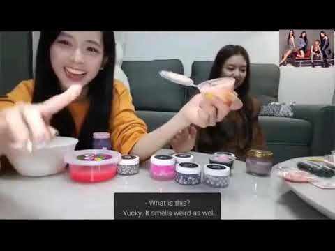 BLACKPINK Jennie  and Jisoo making slime with BLINK