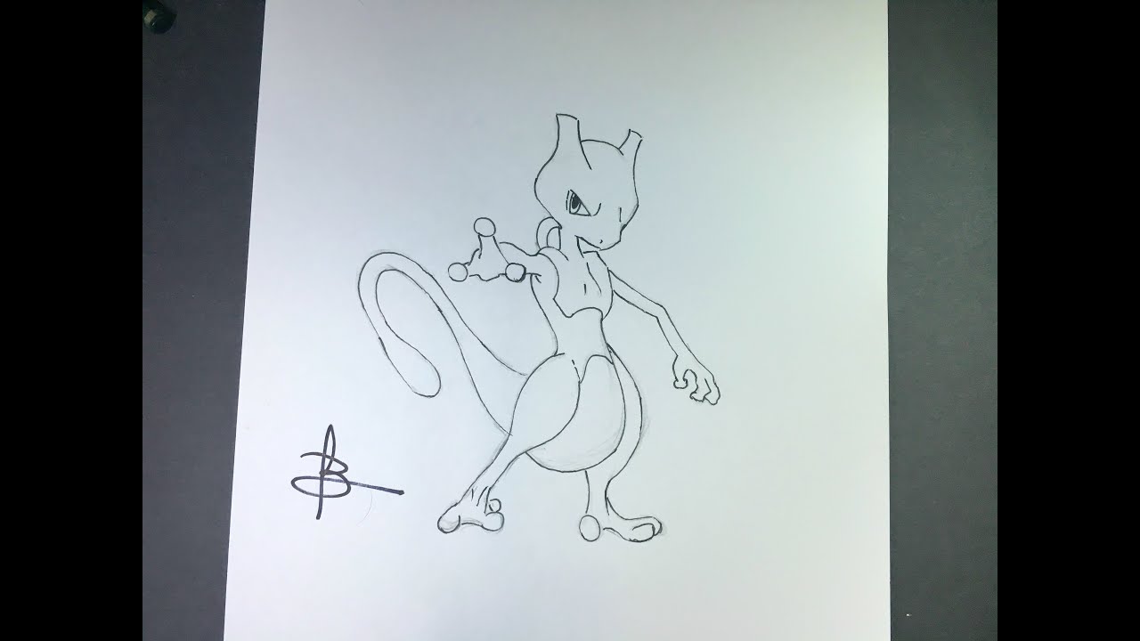 COMO DESENHAR O POKÉMON MEWTWO  HOW TO DRAW POKÉMON MEWTWO 