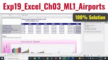 Exp19_Excel_Ch03_ML1_Airports | Exp19 Excel Ch03 ML1 Airports |Excel Chapter 3 Mid-Level 1 #Airports