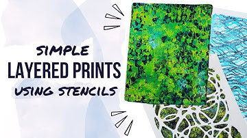 Simple Layers with Stencils on the Gel Plate | PM Artist Studio Stencil Review