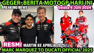 BREAKING NEWSMARQUEZ RESMI KE DUCATI PABRIKAN, MARTIN KE APRILIA MUSIM 2025MOTOGP 2024