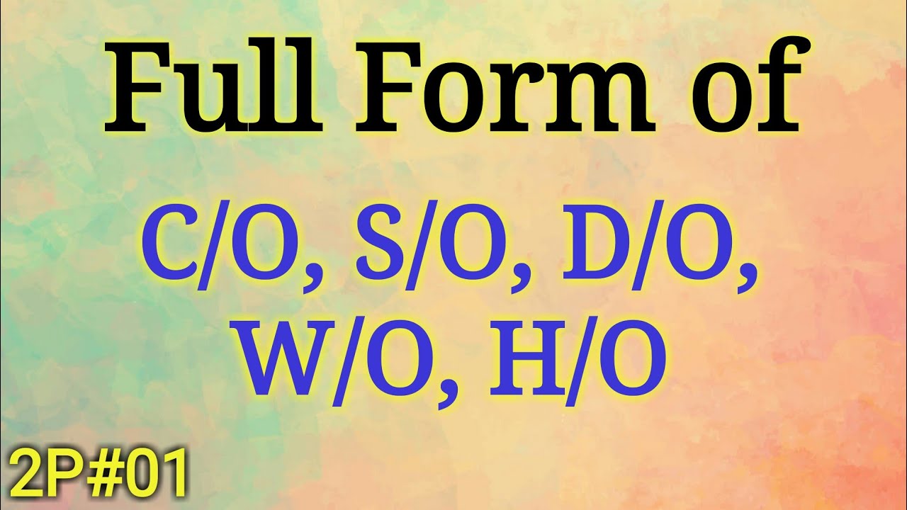 Full Form Of C O S O D O W O H O Full Name Meaning Gk Quiz In Hindi Mahipal Rajput Youtube