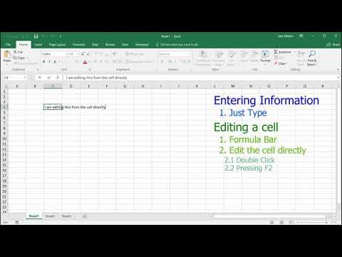 Excel Absolute Beginner Series - Part 2 - Entering Data & Data Types