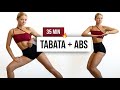 35 min intense tabata hiit  abs workout  with dumbbells optional full body home workout