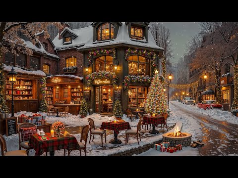 Christmas Jazz Instrumental Music Slow Snowfall Peaceful Christmas Café Corner With Jazz Music