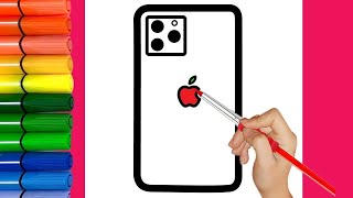 How to draw phone for kids