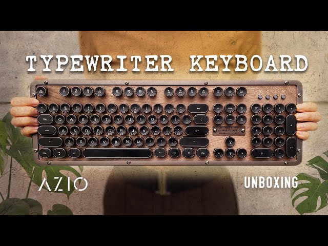 back to the past 🎁 asmr + lofi unboxing review | azio retro classic keyboard (elwood) class=